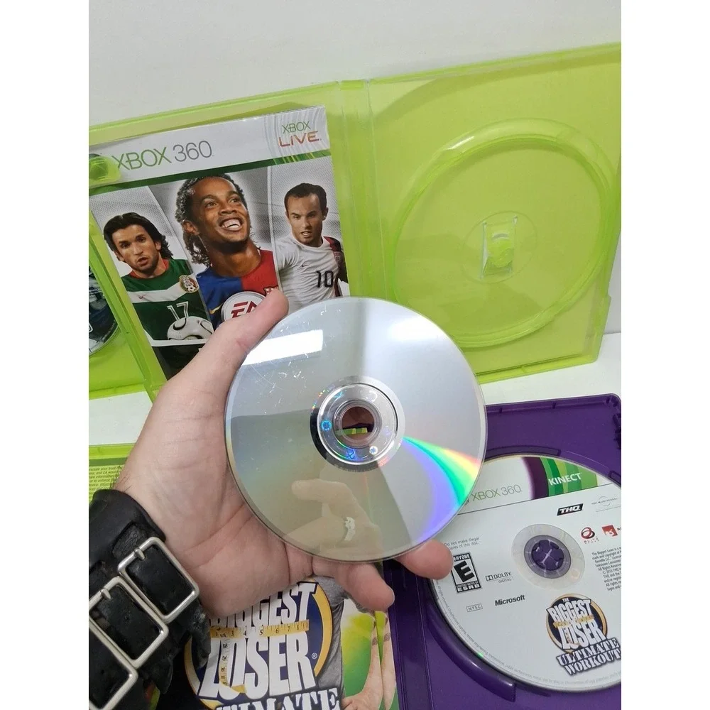 Xbox 360 Lot Of 5 Games, NFL MADDEN 08, 16, 25, Fifa 07 Soccer, The Biggest...